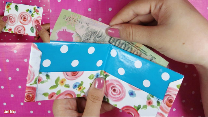 Cách làm ví tiền bằng giấy gấp đôi Cách làm ví tiền bằng giấy gấp đôi