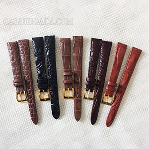 DÂY ĐỒNG HỒ DA CÁ SẤU ĐẦU 14MM, KHOÁ 10MM 2082